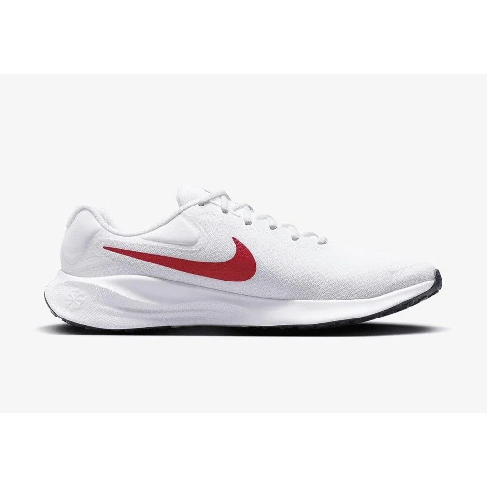 Nike Revolution 7 White/Red/Navy Men's Running Shoes -  Size 10 NWB ((No Lid))